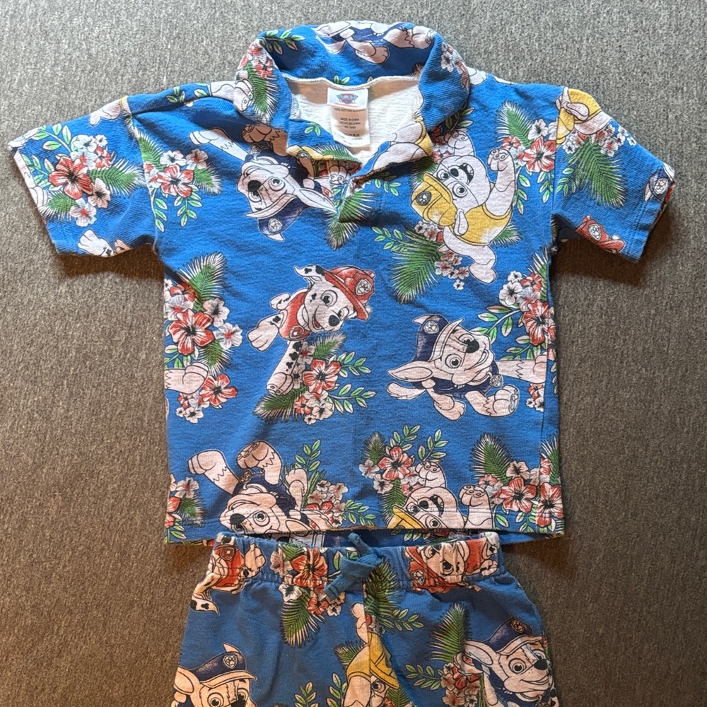 Paw Patrol Blue Beachy Toddler Outfit Size 2T